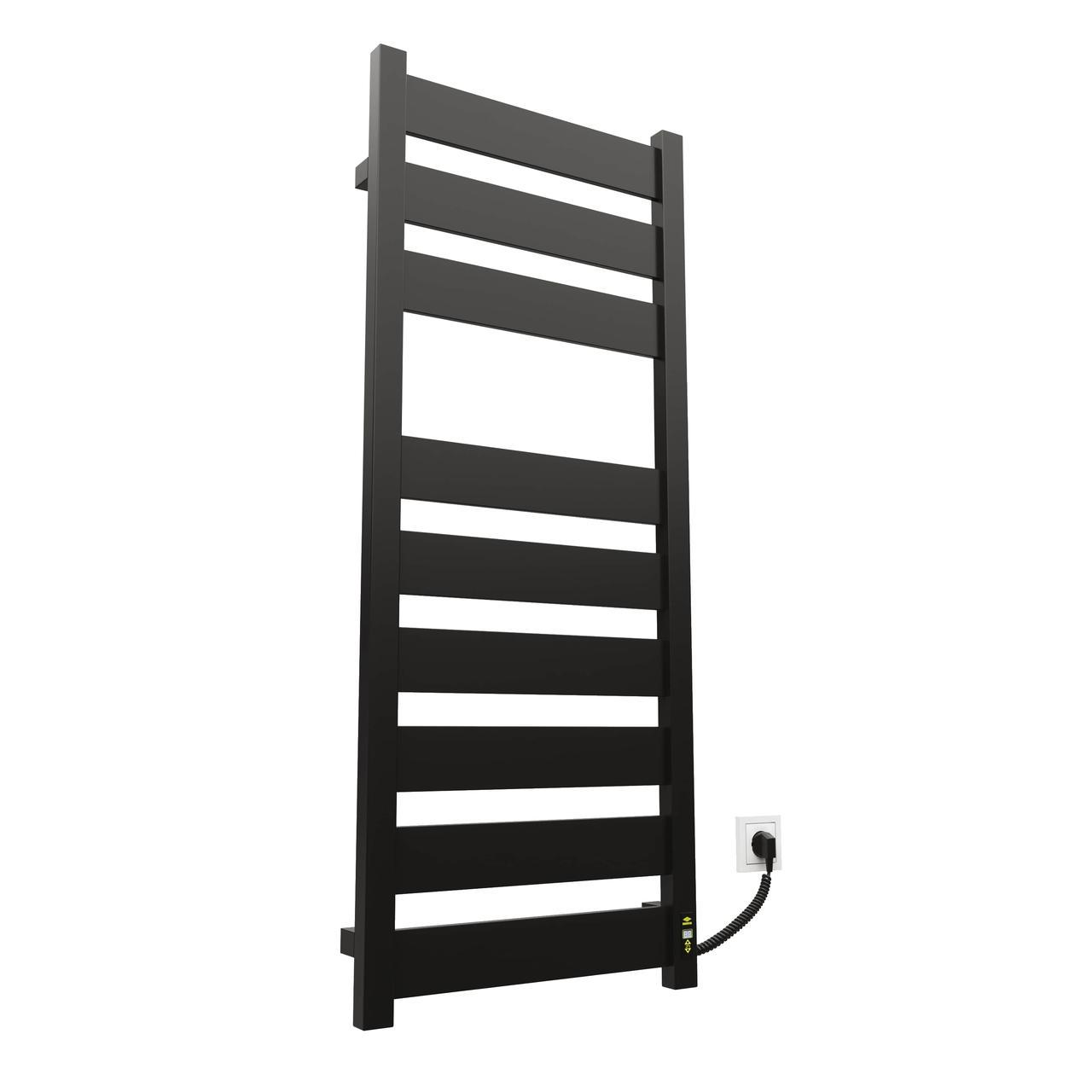 Полотенцесушитель электрический KOSSER Волс ER с таймером 1200х500 мм Черный