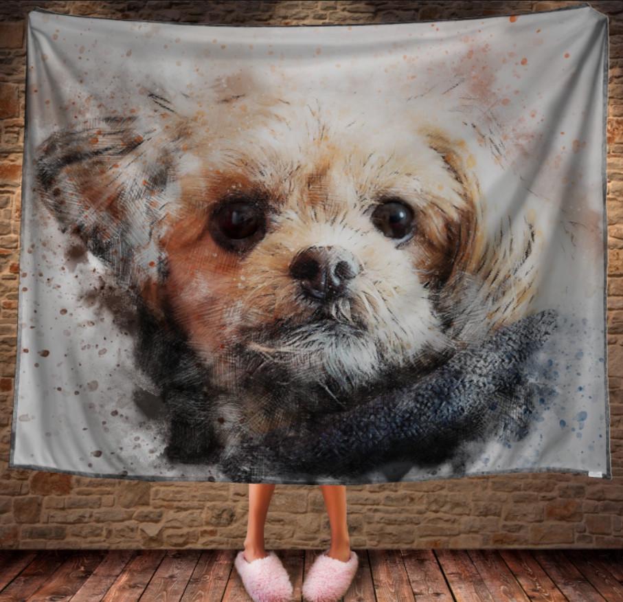 Плед с 3D принтом Big Fase Dog 150х200 см (epi_1677)