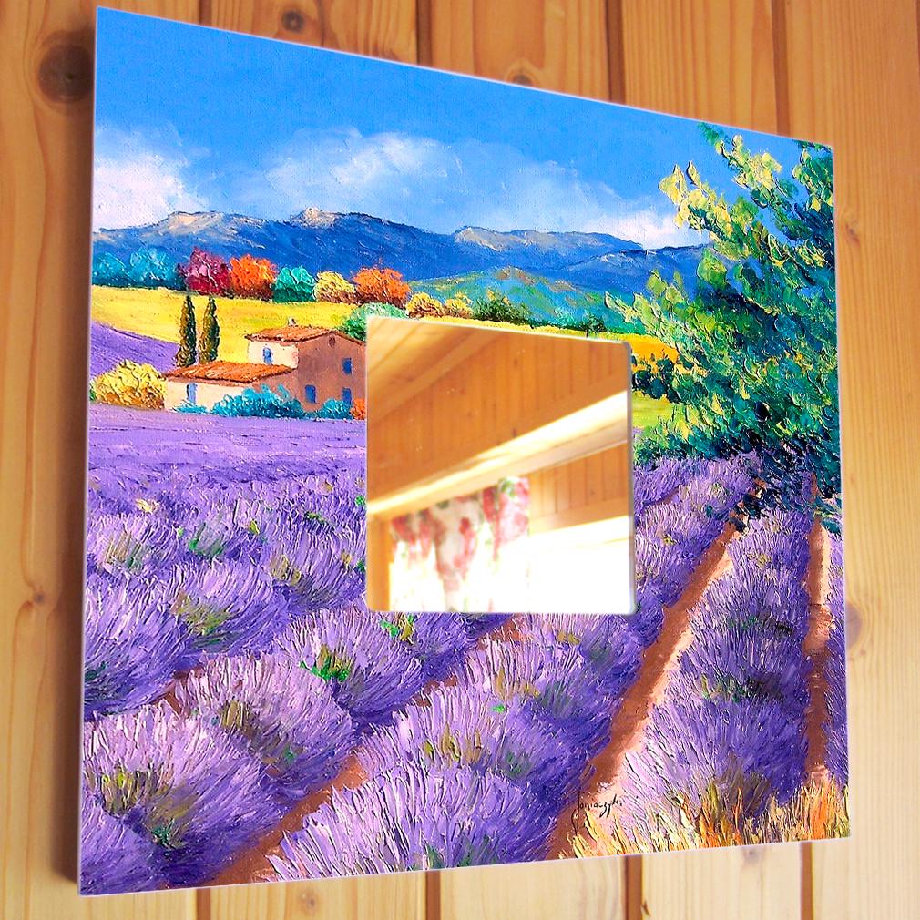 Зеркало декоративное Лавандовое поле 260х260 мм (M00199)