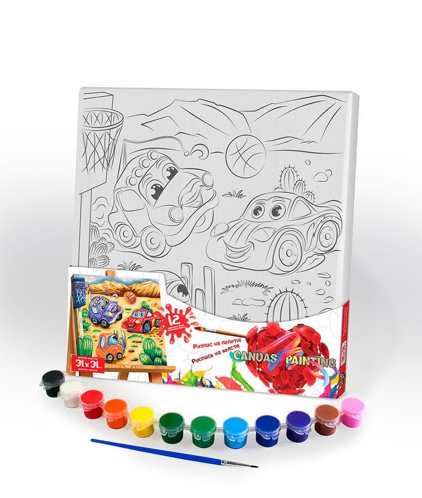 Розпис на полотні Danko Toys Машинки cюжет №3 PX-05-03 31x31 см (MTT-144842)