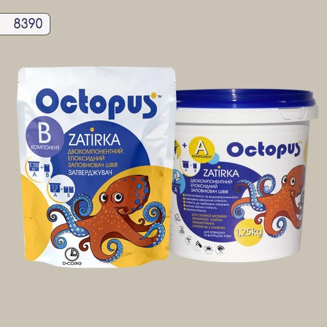 Затирка для плитки Octopus Zatirka 8390 эпоксидная 1,25 кг