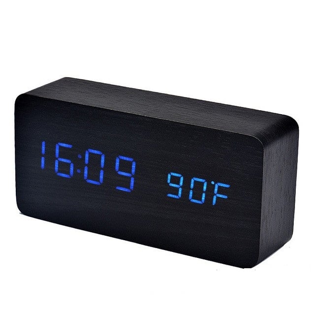 Часы настольные Wooden Clock Черный (1299E)