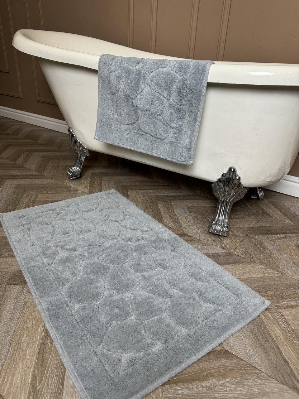 Набор ковриков Tropikhome Stone Grey для ванной хлопковые 60x100/50x60 см (121390) - фото 5