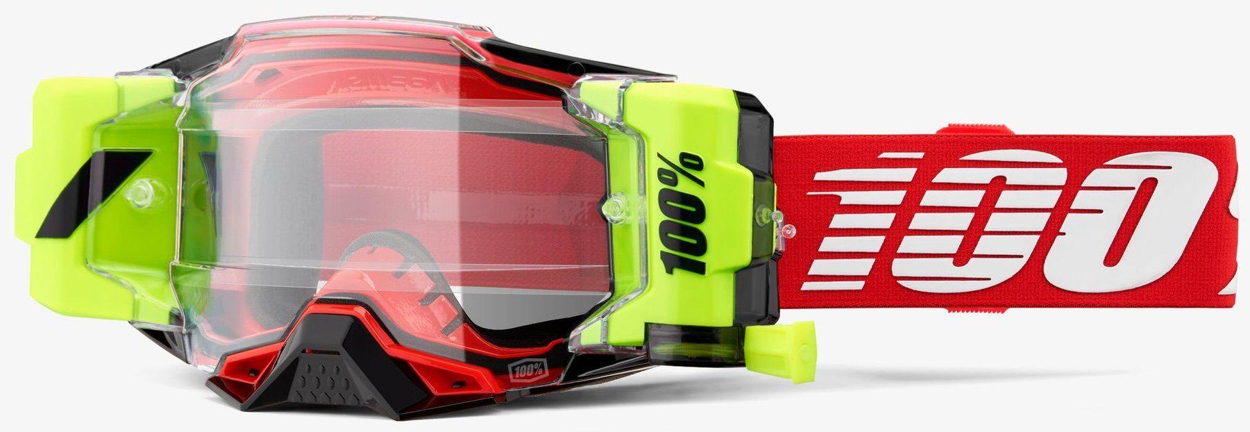 Мотоокуляри 100% ARMEGA FORECAST Goggle Roll-Off Red/Clear Lens (34390)