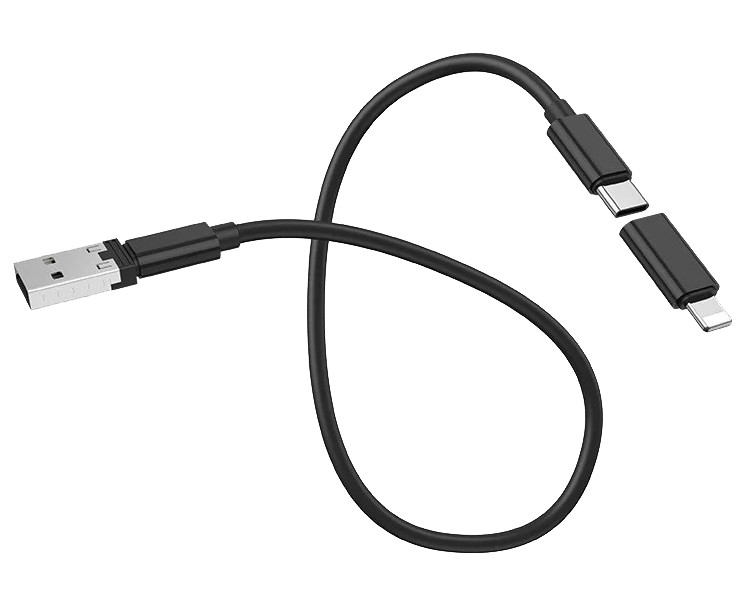 Кабель для зарядки 3в1 Hoco U86 Lightning Micro USB Чорний (014965) - фото 2