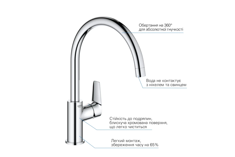 Змішувач для кухні Grohe QuickFix StartEdge 30529001 (374011) - фото 4