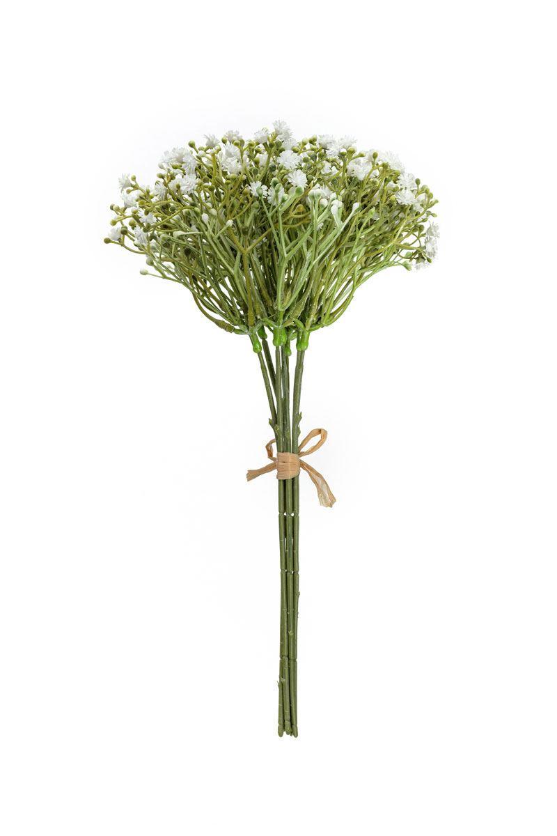 Искусственный гипсофил букет пластик 7 веточек Белый - фото 1