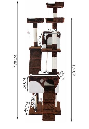 Когтеточка для кота Malatec 170 см Коричнево-белый (9479) - фото 8