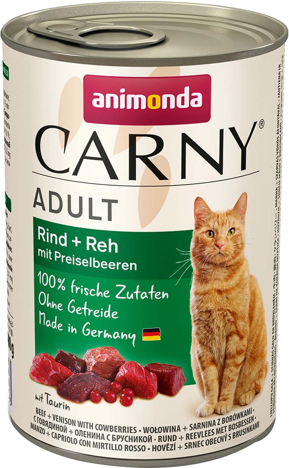 Корм влажный для кошек Animonda Carny Beef/Venison with Cowberries с говядиной/олениной/брусникой 400 г (4017721837163)