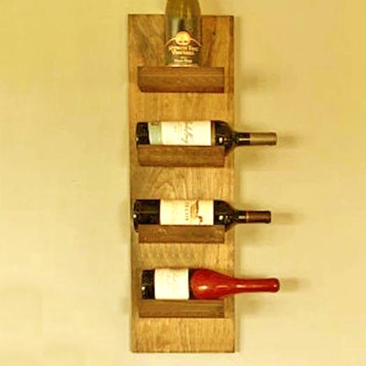 Полка для вина настенная из дерева Наташири 4 Сиена (ПНК-417305)