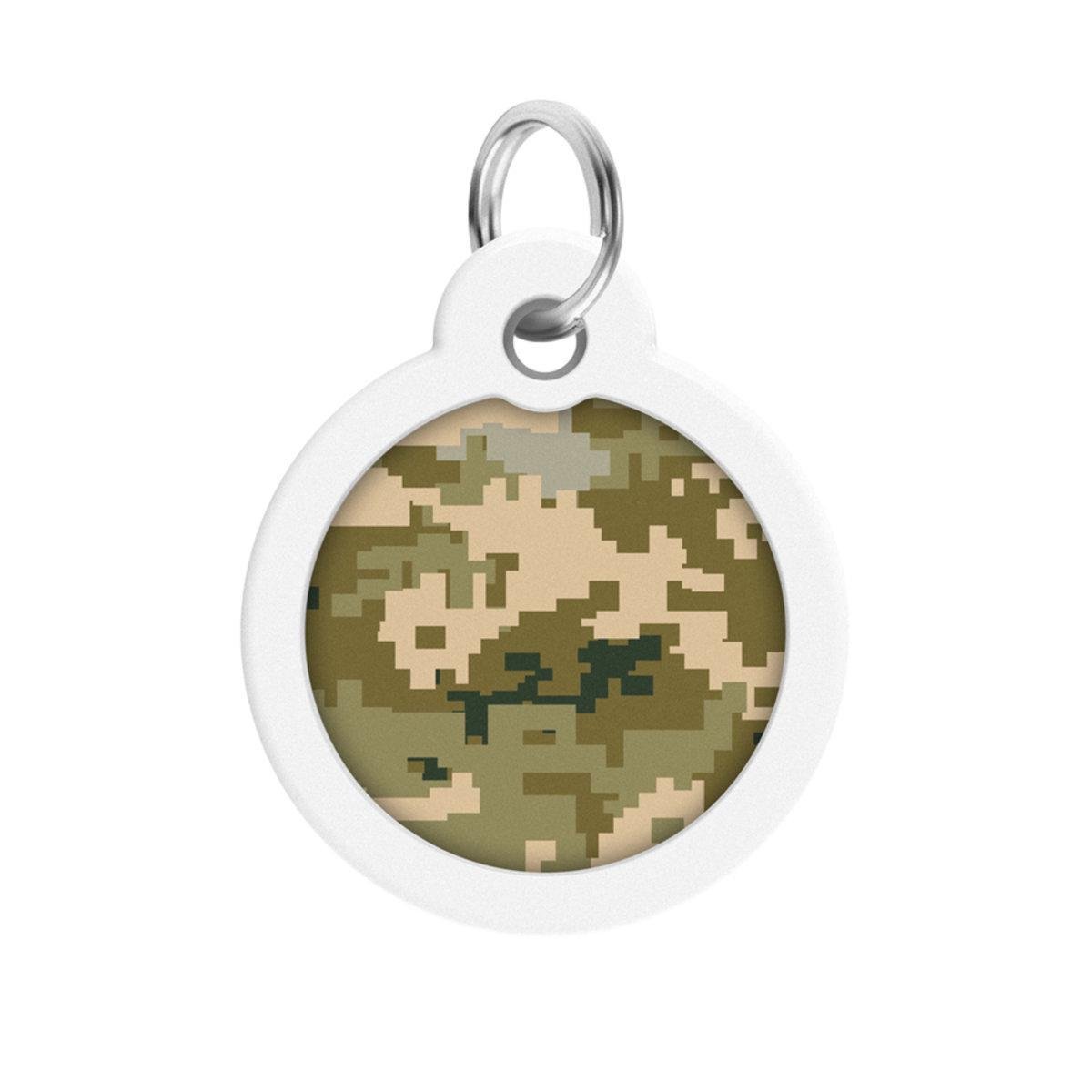 Адресник металевий для собак і котів Waudog Smart ID Мілітарі з QR паспортом коло 30 мм (230-4026 Col)