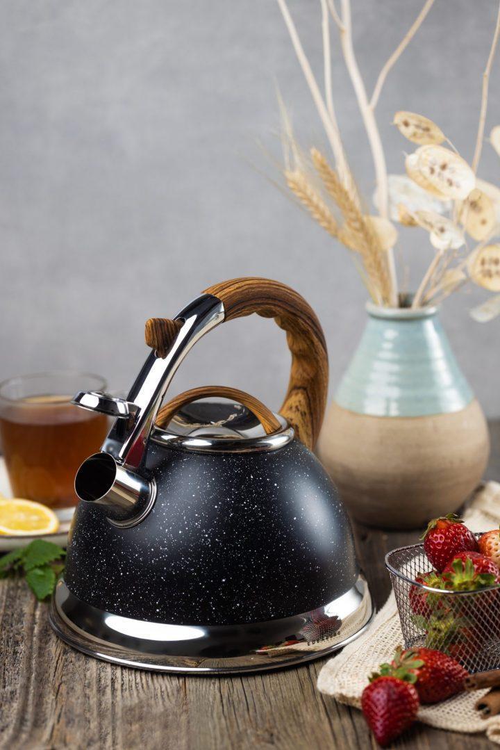 Чайник Edenberg 3 л из нержавеющей стали со свистком Черный (EB-8852) - фото 2