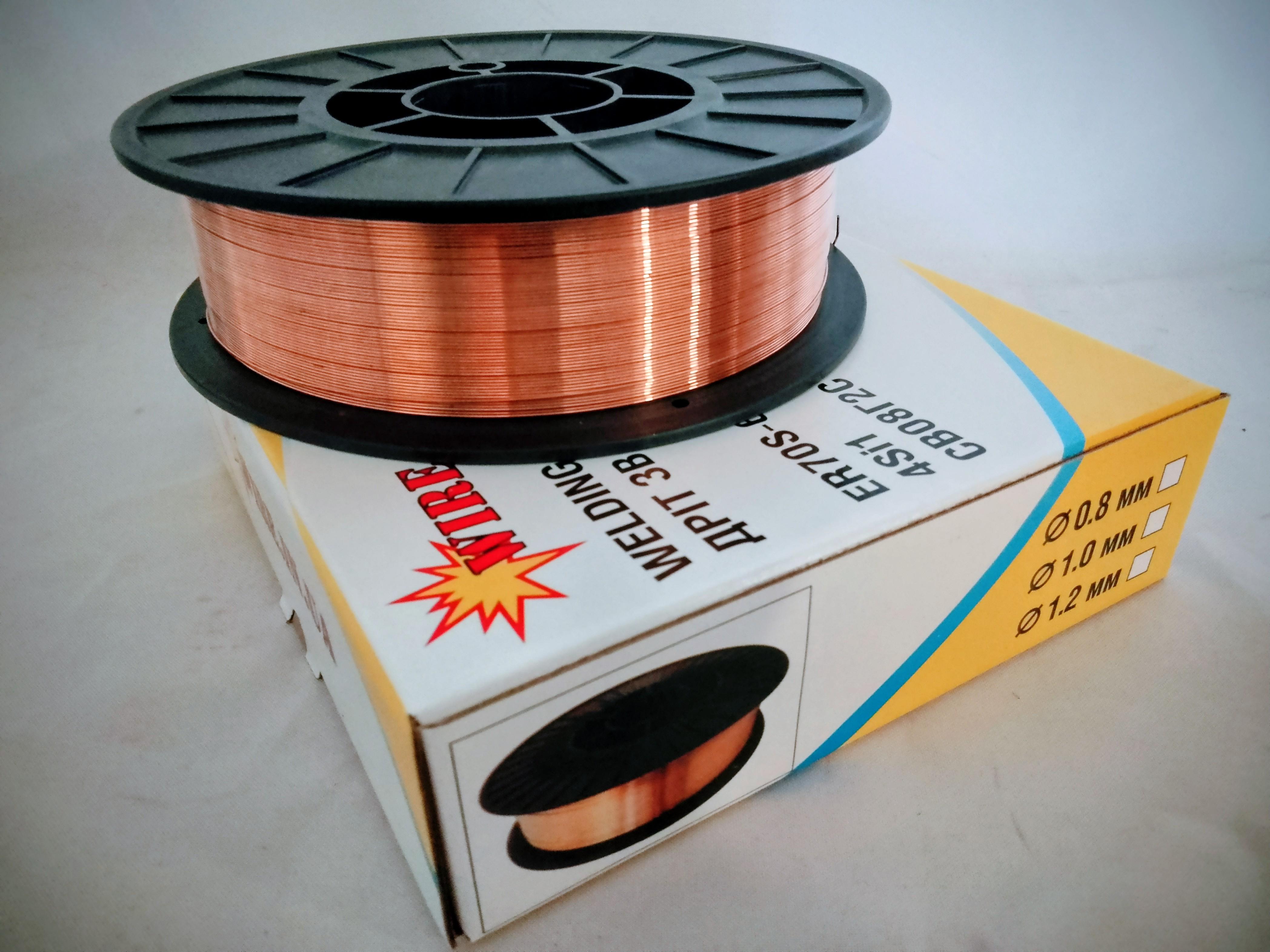 Проволока сварочная омедненная WIRE.IN.UA Св-08Г2С ER70S-6 G4Si1 4Si1 0,8 мм рядно намотанный на катушку Д200 (0,8ОБМ5)