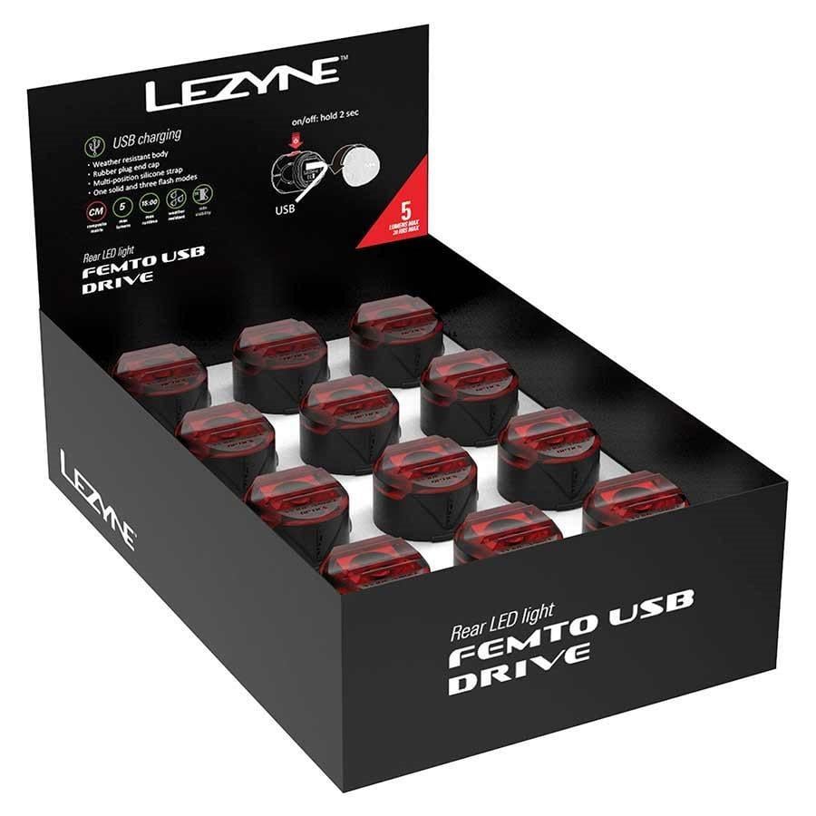 Набор задних мигалок Lezyne FEMTO DRIVE BOX SET REAR 24 шт. 5 люменов Y14 - фото 1