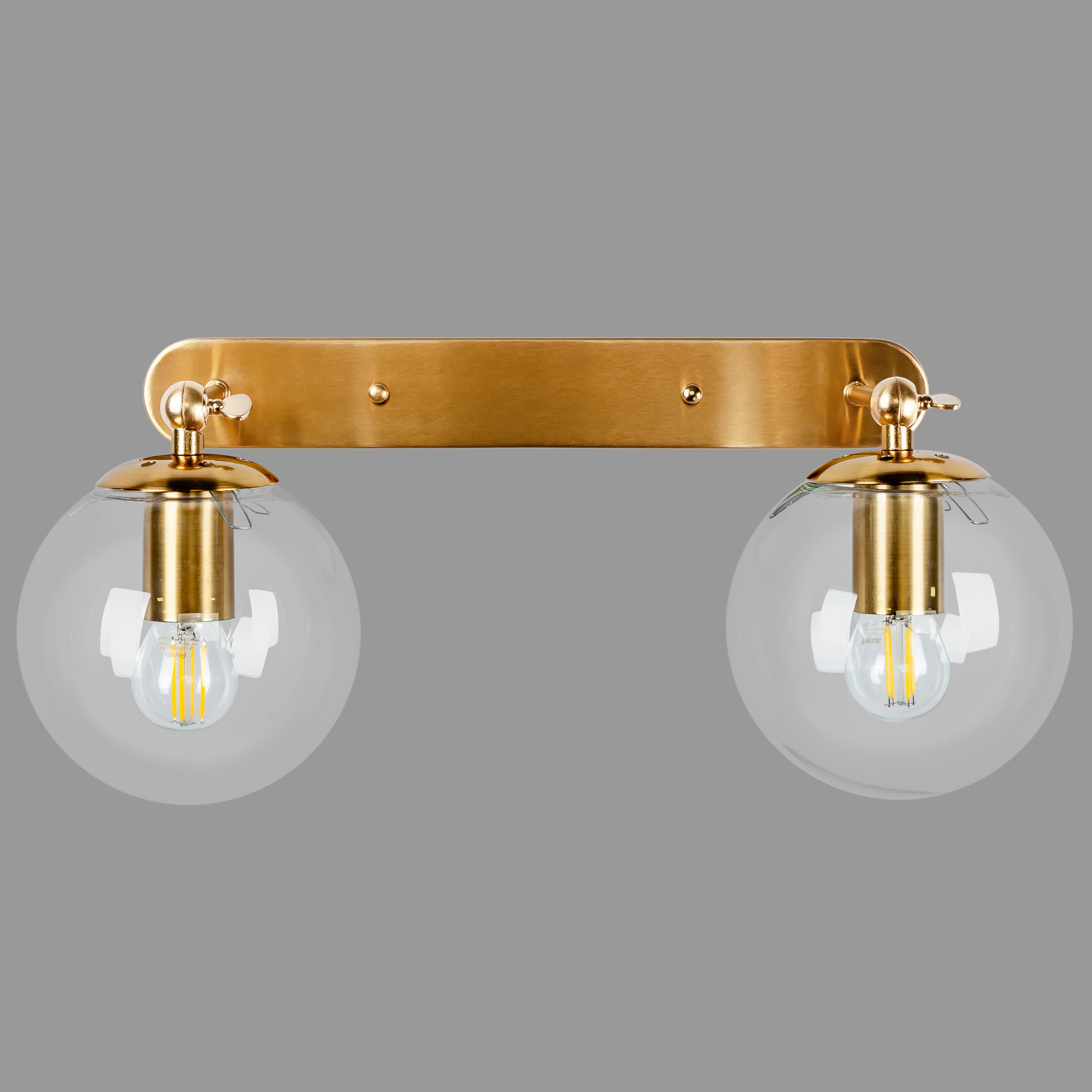 Светильник/бра настенный на 2 лампы Бронзовый (56-WPR150F-2 BRZ+CL)