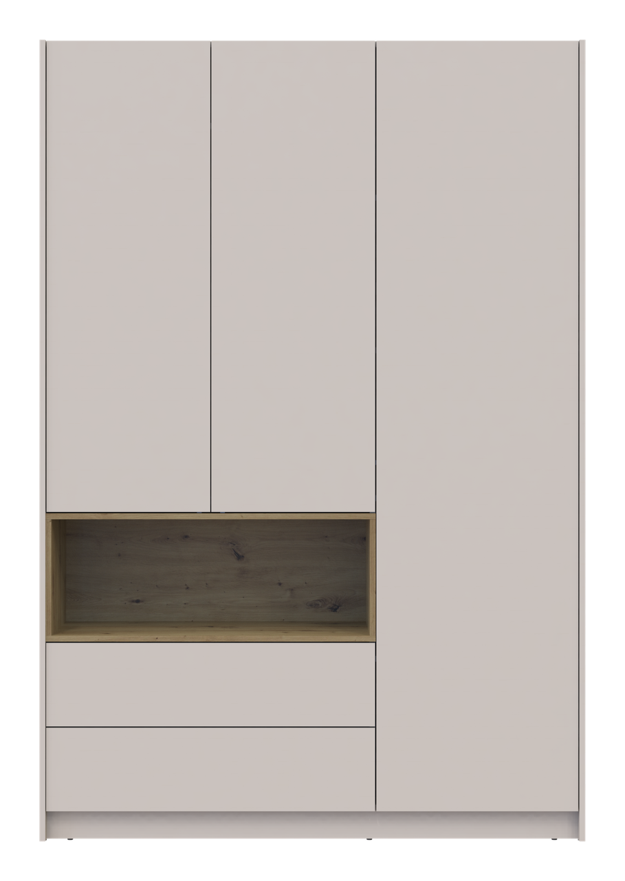 Шкаф для одежды Doros Дейл 3 ДСП с нишей 150х52х220 см Кашемир/Дуб артизан (80737726)