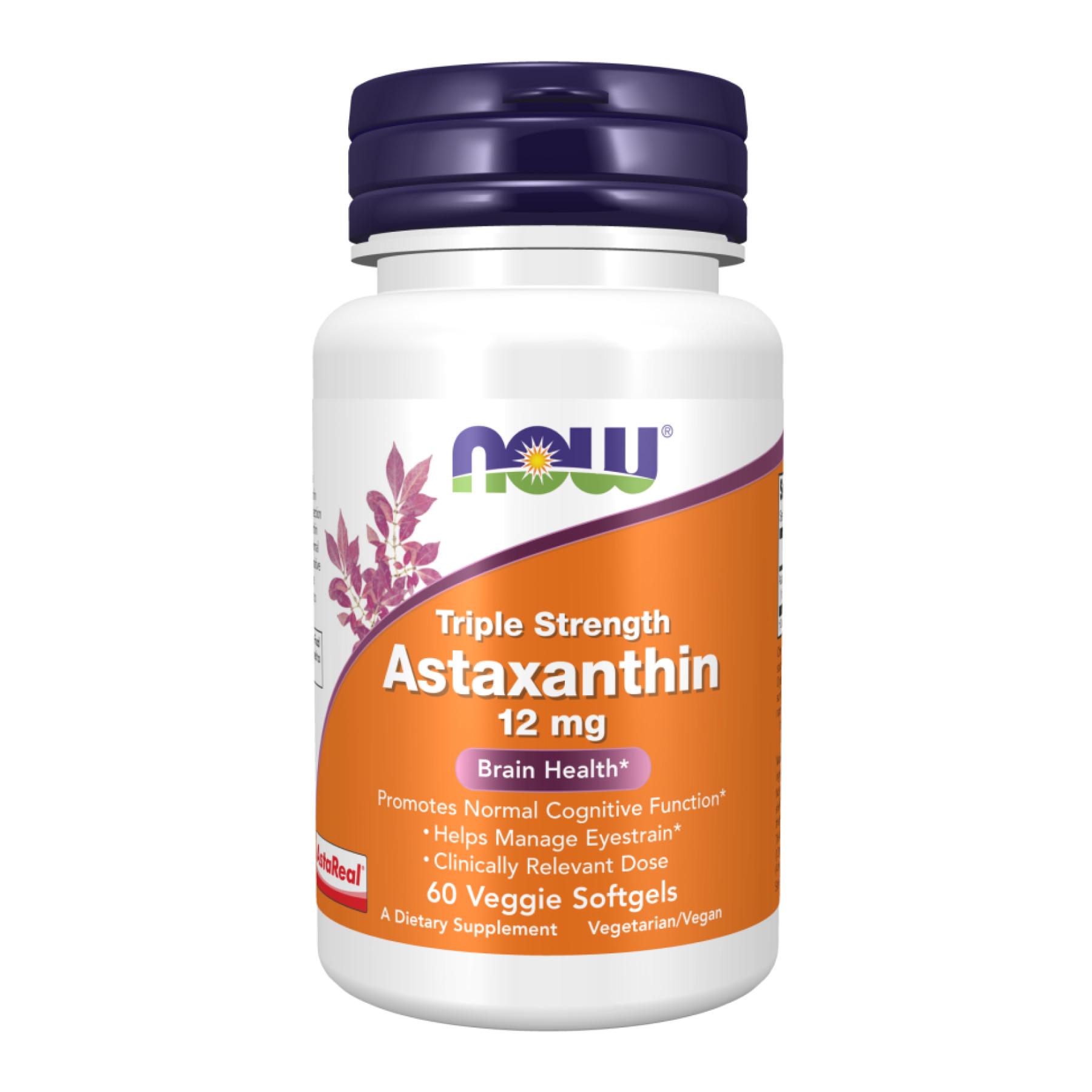 Астаксантин Now Foods Astaxanthin 12 mg Triple Strength 60 softgels (29762)