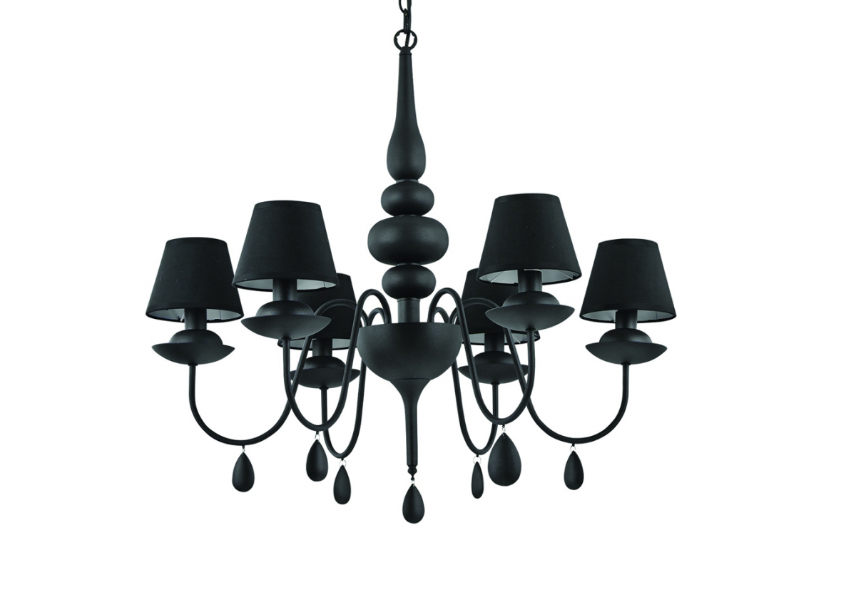 Лампа Ideal Lux BLANCHE SP6 подвесная 75 см Черный (111872)