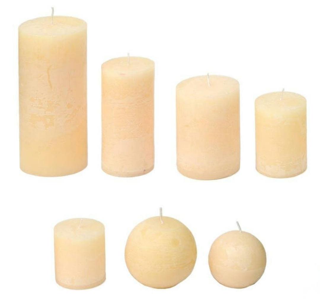 Набор парафиновых свечей Бежевый - фото 2 Набор парафиновых свечей Бежевый - фото 2