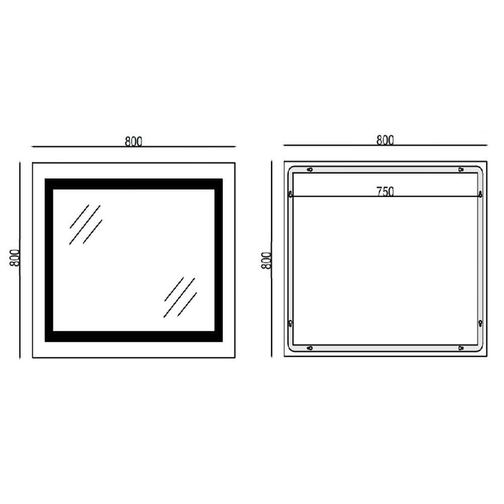 Дзеркало MIXXUS Warm MR02-80x80 з LED Touch/Anti-fog з димеромом/регулюванням яскравості/годинником (MI6934 (MI6934) - фото 3 Дзеркало MIXXUS Warm MR02-80x80 з LED Touch/Anti-fog з димеромом/регулюванням яскравості/годинником (MI6934 (MI6934) - фото 3