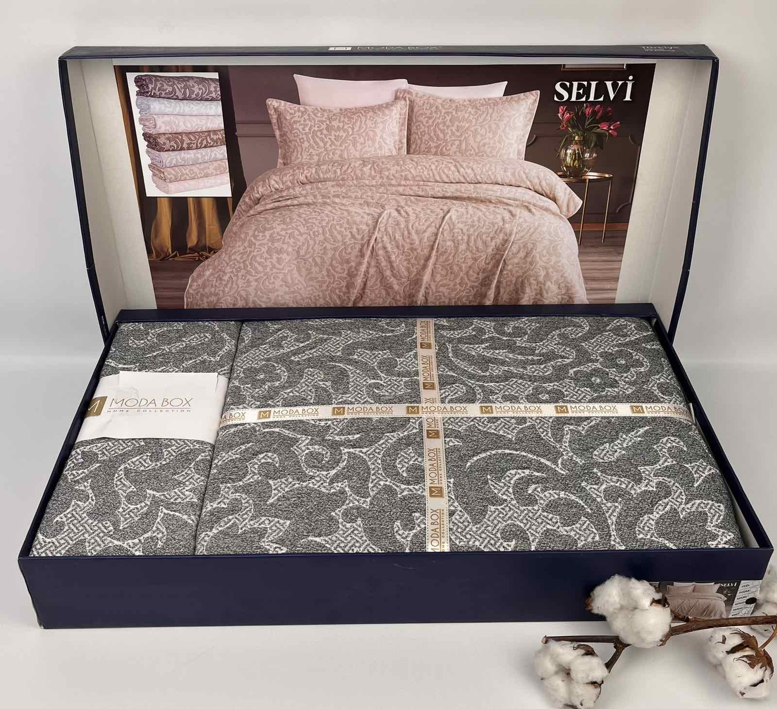 Покривало Moda Box Selvi 240х260 см з наволочками Anthracite (CN27978)