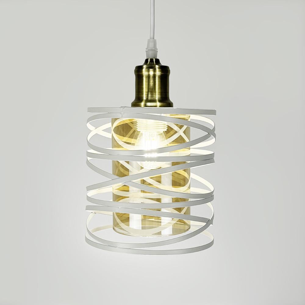 Підвіс з бурштиновим плафоном 16х16 см (12333/1 WT+AM) - фото 1 Підвіс з бурштиновим плафоном 16х16 см (12333/1 WT+AM) - фото 1