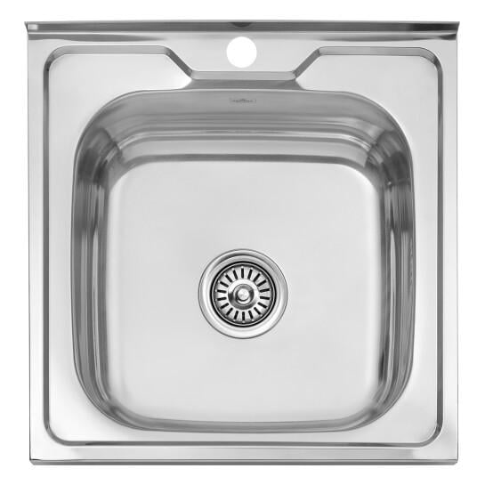 Кухонная мойка накладная Kroner KRP Polierte 5050 0,6 мм 500x500 мм из нержавеющей стали (SVR-CV022816)