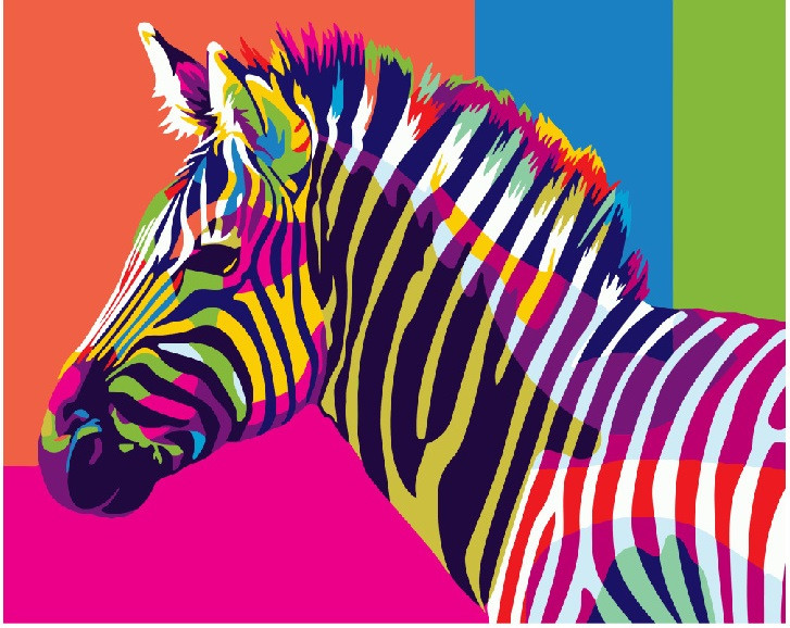 Картина по номерам Brushme Радужная зебра (GEX5380)