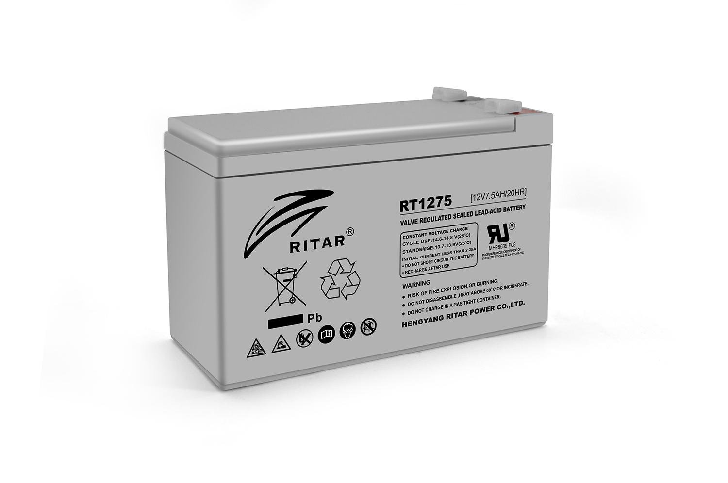 Батарея акумуляторна AGM RITAR RT1275 Gray Case 12 V 7,5 Ah 151x65x94 100 Q10 (4231)