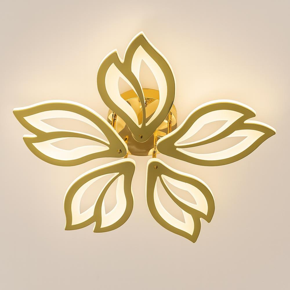 Люстра потолочная светодиодная Light House SY-20266/5 GD D560хH95 100W Pult Золотой