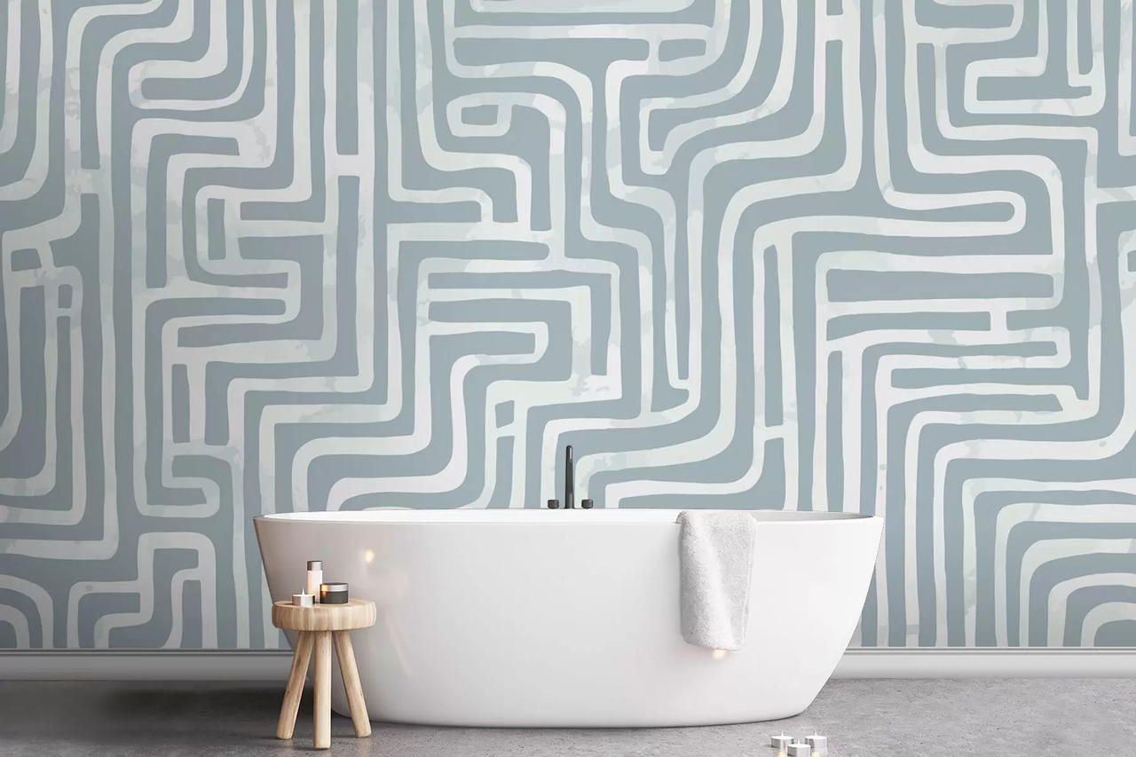 Фотообои флизелиновые Styleo Лабиринт абстракция w08299v1 350х270 см Серый