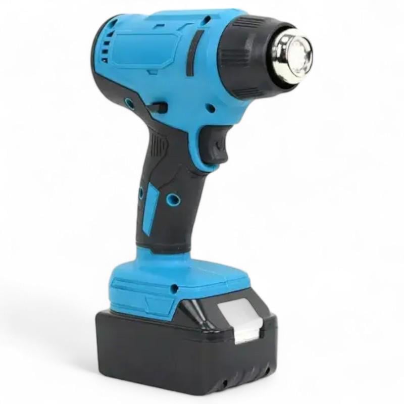 Фен строительный аккумуляторный в кейсе с 3 насадками/2 аккумулятора 48 В