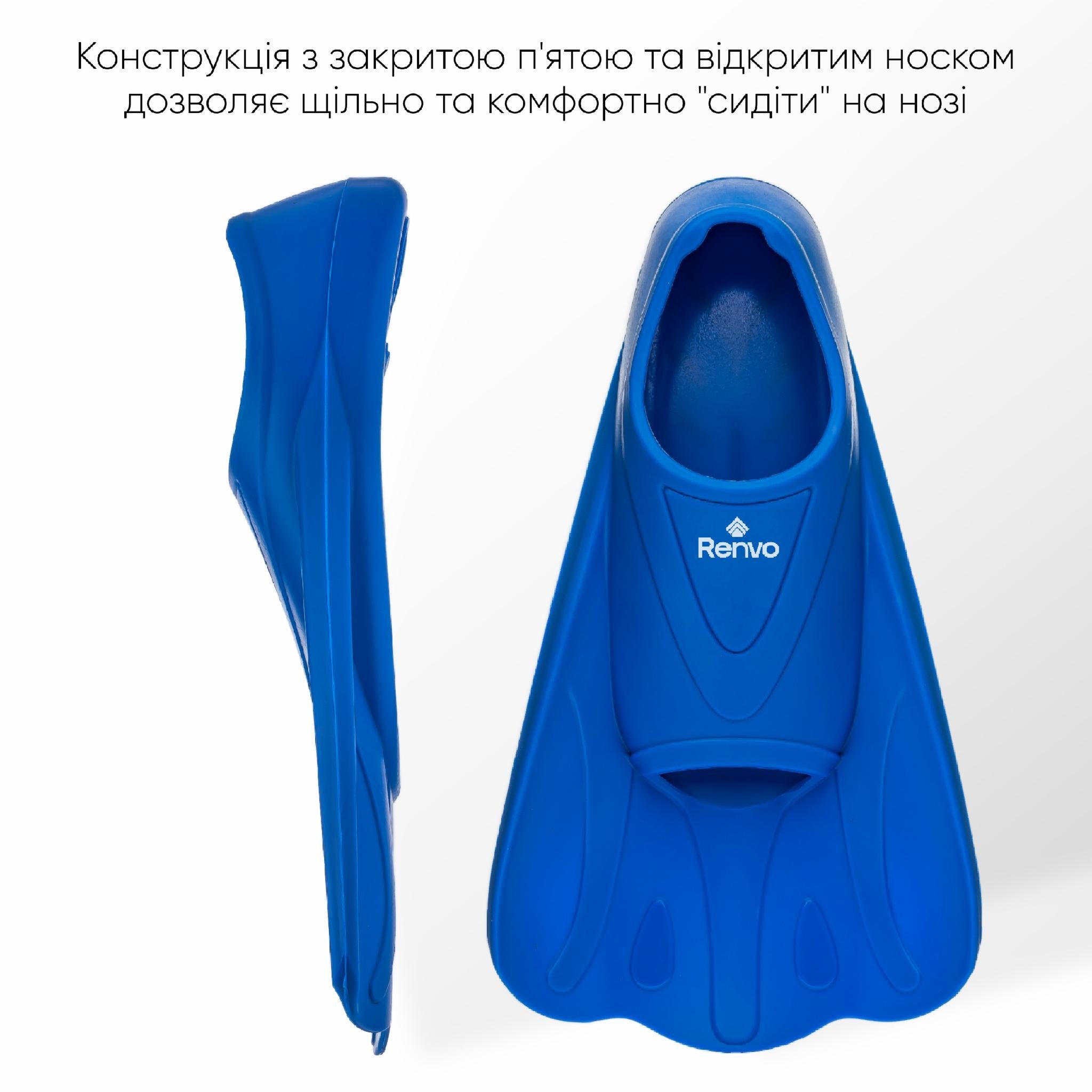 Ласты короткие для тренировки в бассейне Renvo Criz с закрытой пяткой р. 27-29 Синий (SF120-04 27-29) - фото 4 Ласты короткие для тренировки в бассейне Renvo Criz с закрытой пяткой р. 27-29 Синий (SF120-04 27-29) - фото 4