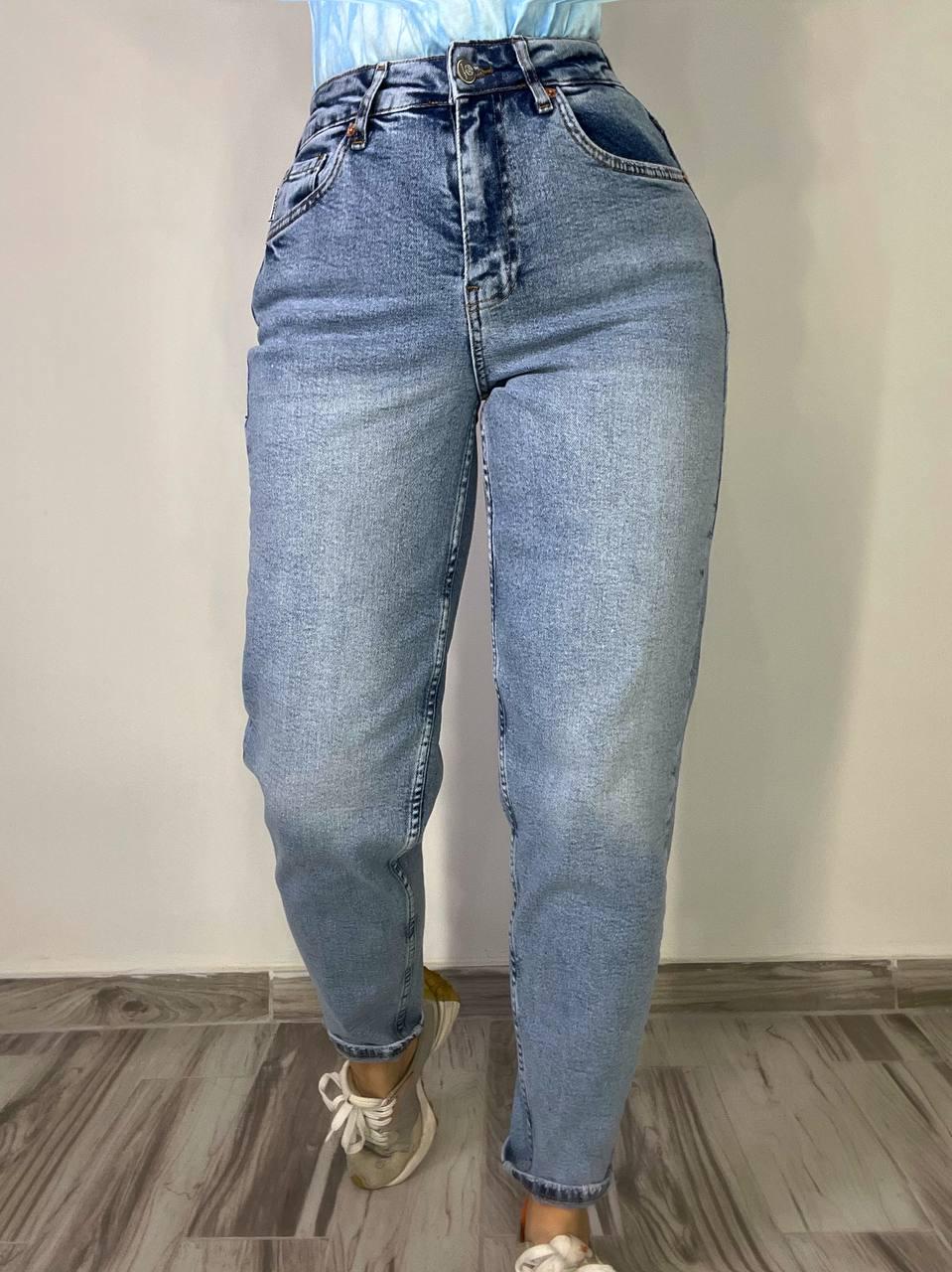 Джинси жіночі Mikaletta 3255 MOM RELAX comfort jeans висока посадка банани стрейчеві р. 29 Блакитний (3899) - фото 6