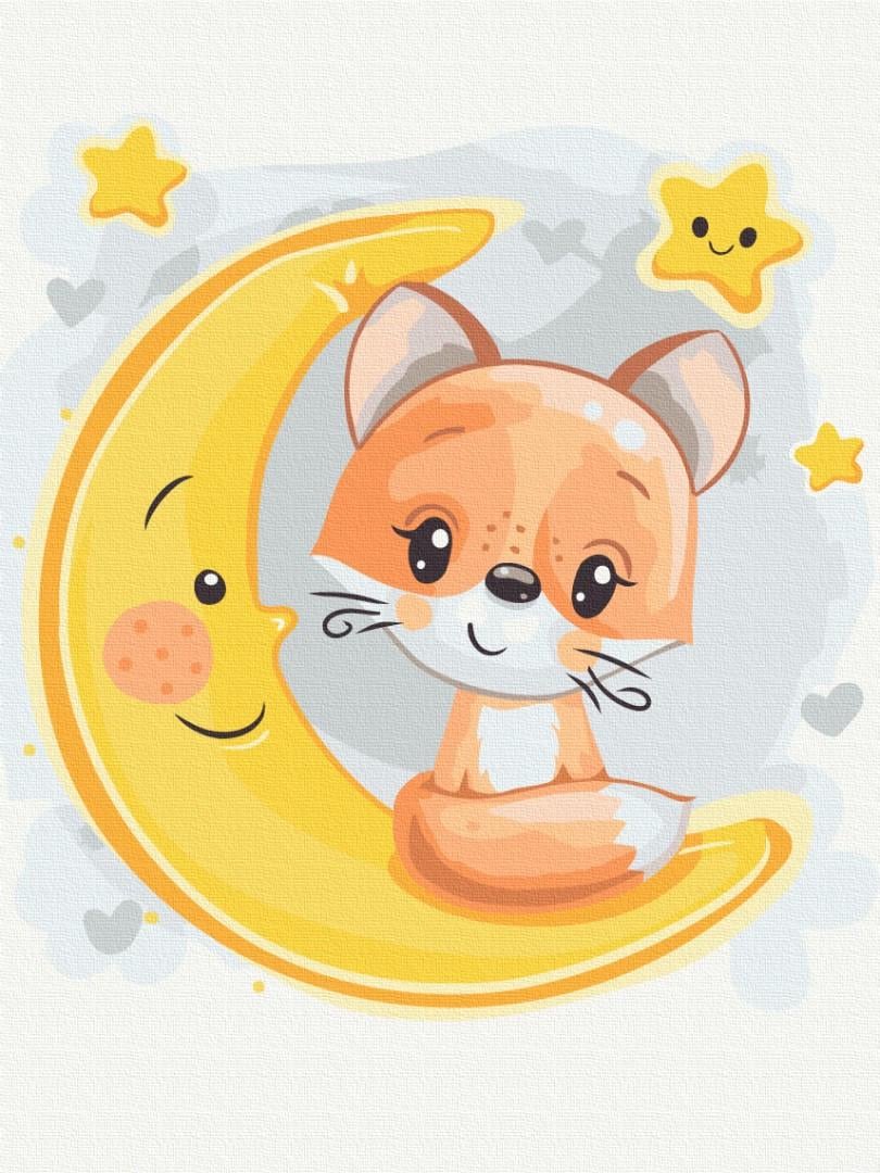 Картина по номерам BrushMe Лисичка на луне 30х40 см (KBS0108)