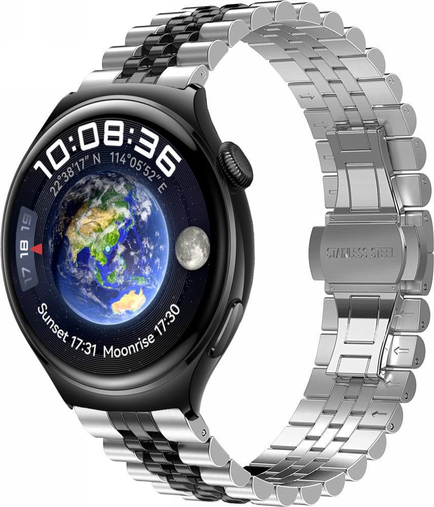 Браслет металевий Stech Line для Huawei Watch 4/4 Pro Silver Black (38614-69) Браслет металевий Stech Line для Huawei Watch 4/4 Pro Silver Black (38614-69)