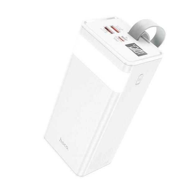 Повербанк с фонарем Hoco J86 5A 22.5W 40000 mAh 2USB/Type-C PD/QC White