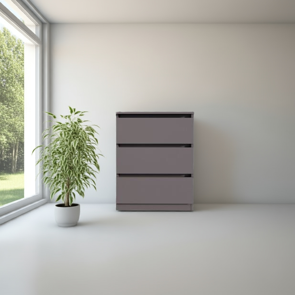 Комод MEBEX на 3 шухляди 60х40х77,4 см Сірий темний (VM3B600DG) - фото 3 Комод MEBEX на 3 шухляди 60х40х77,4 см Сірий темний (VM3B600DG) - фото 3