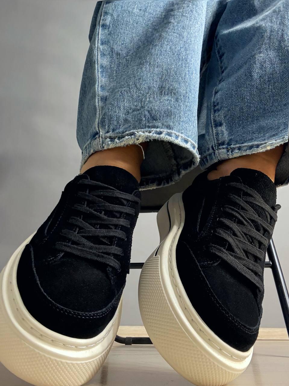 Кеды женские Hengji 707-6 замшевые на высокой платформе р. 36 23,5 см Черный - фото 2