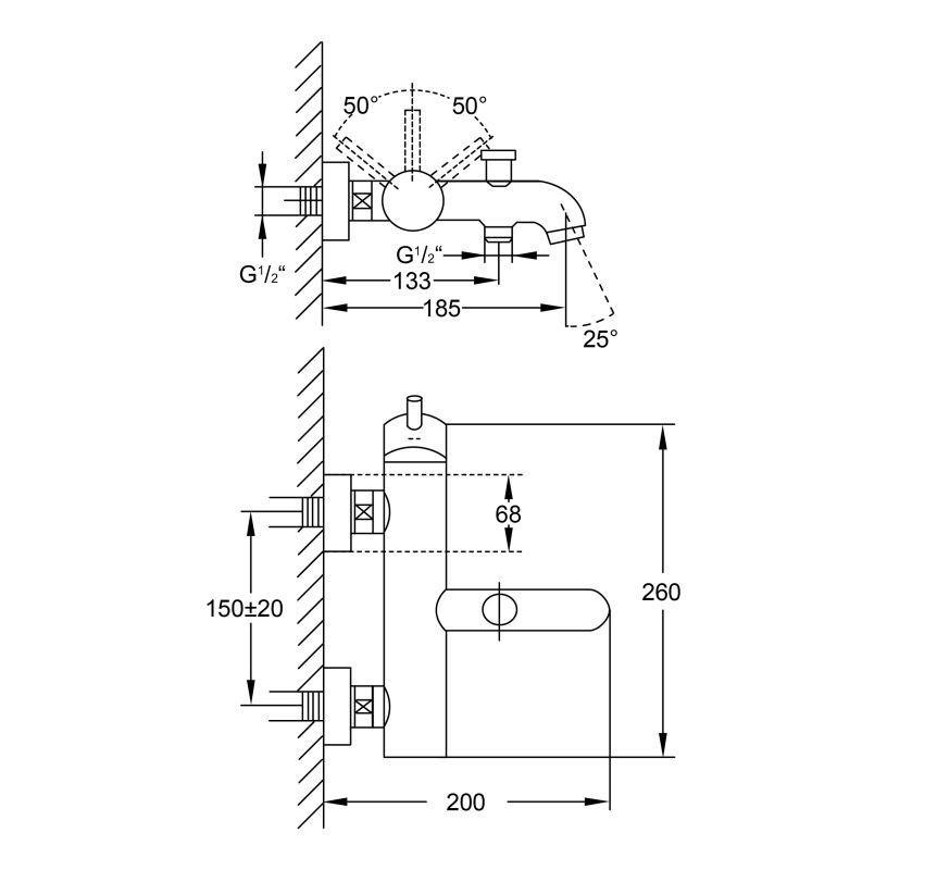 Смеситель для ванны Steinberg 100 1100 Хром (1633461343) - фото 10