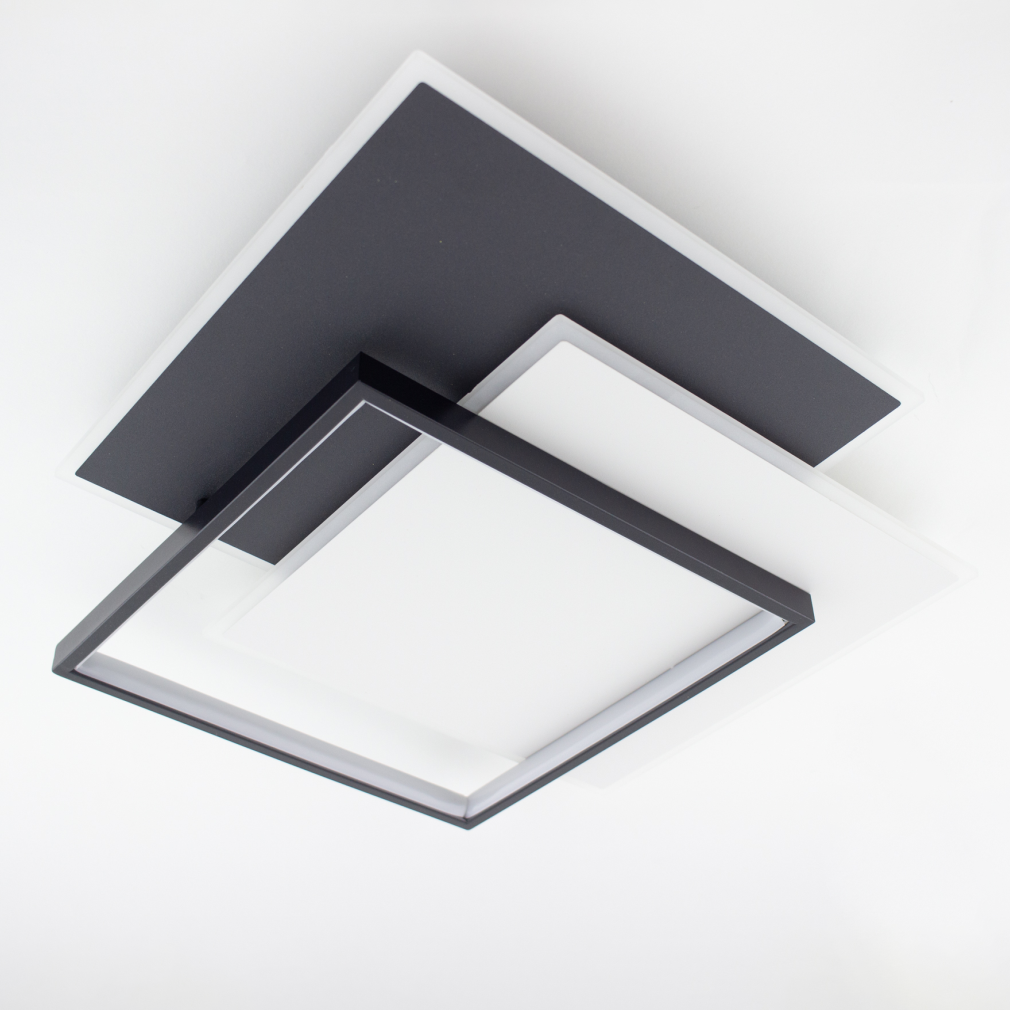 Люстра ESLLSE VEGA TRIPLE 3S з пультом 70 Вт 470х470х60 мм Чорно-біла (10401) - фото 9