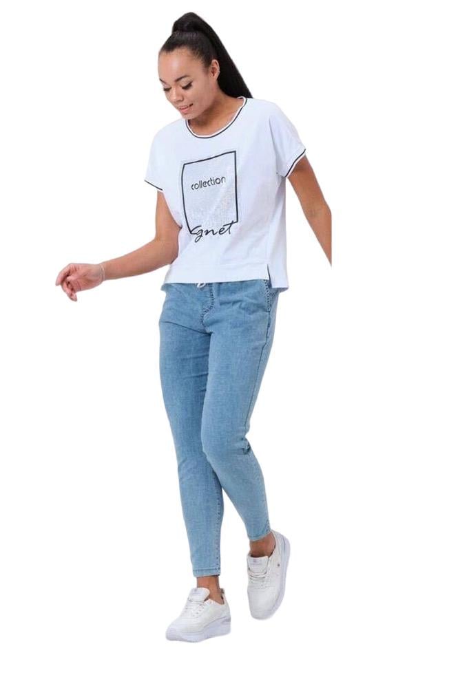 Комплект футболка/брюки Signet 401726x01 женский S Белый