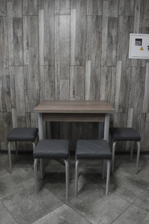 Кухонний комплект Оскар стіл розкладний/табурети 4 шт. Tutti Lux 60х80/80х120х75 см Трюфель/Сірий (28374854)