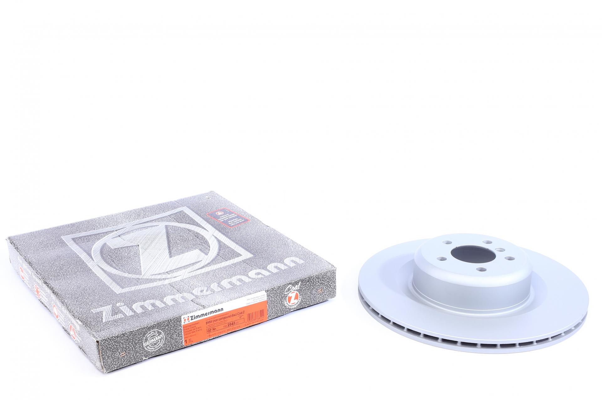 Диск тормозной задний ZIMMERMANN для BMW X5 E70/F15/F85/ X6 E71/E72/F16/F86 06-14 с покрытием вентилируемый 385x24 мм (150.2945.20)