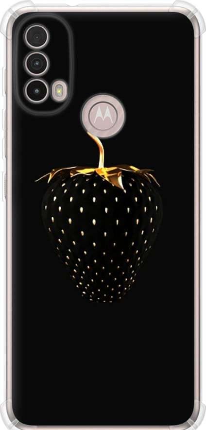 Чехол на Motorola E40 Черная клубника (3585sp-2660-42517)