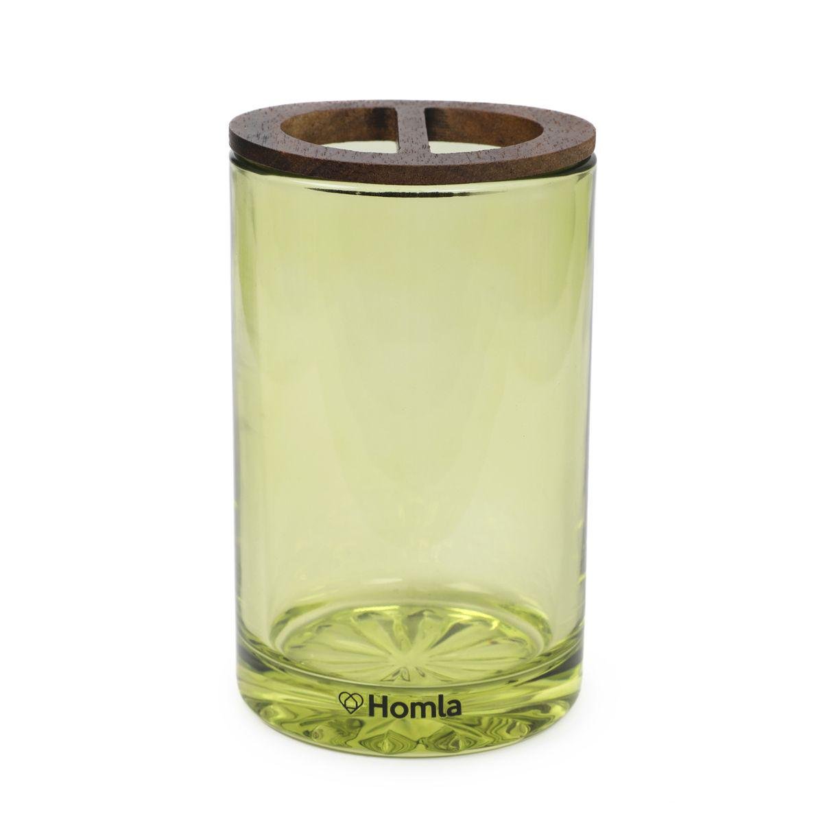 Стакан для зубных щеток с разделителем Homla DENIKA 6,9х11 см Зеленый (219796) Стакан для зубных щеток с разделителем Homla DENIKA 6,9х11 см Зеленый (219796)