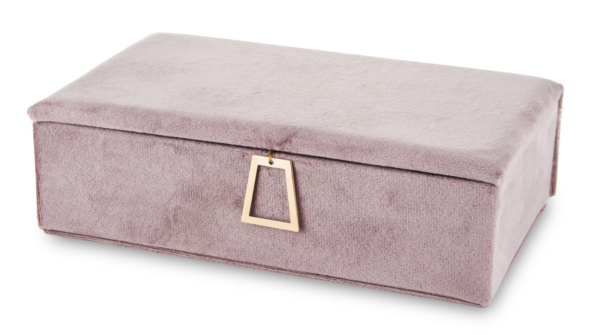 Декоративная шкатулка для украшений бархат Розовый (137411)