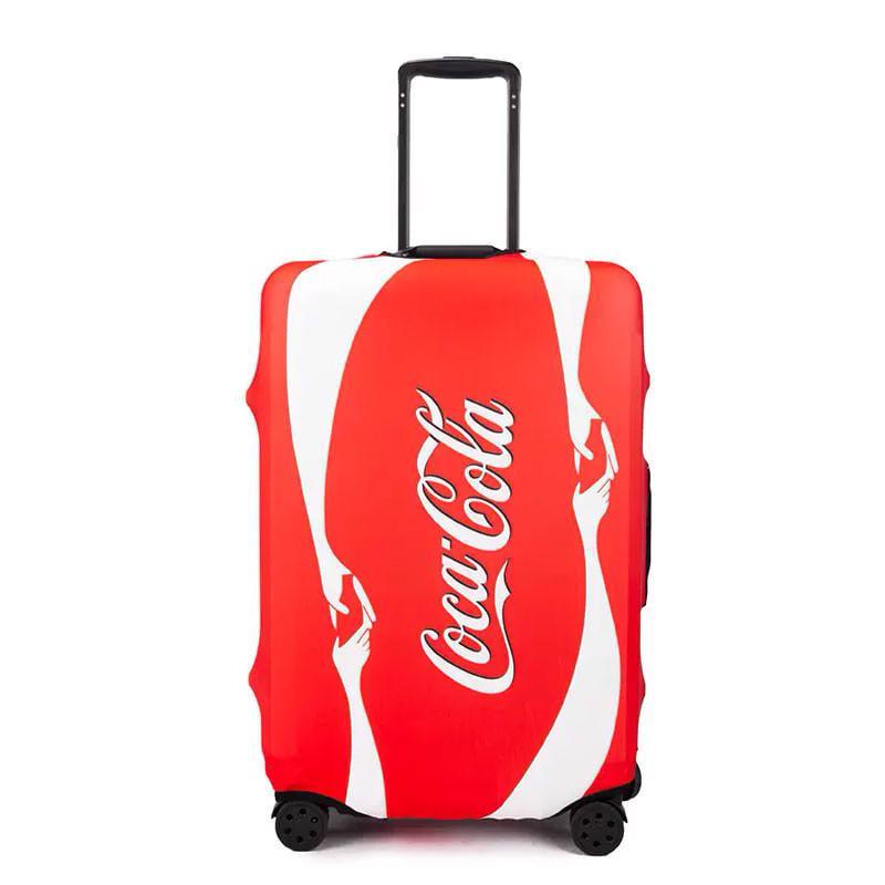 Чехол защитный  для чемодана Coca Cola плотный тянущийся материал/вырезы под ручки L (2136)