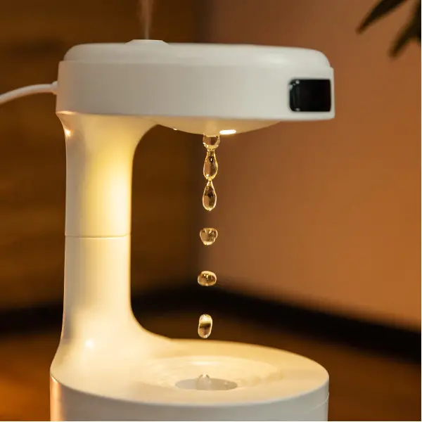 Увлажнитель воздуха антигравитационный механический Shenzhen с LED-подсветкой и резервуаром 600 мл Белый (147-107-LZ599) - фото 4 Увлажнитель воздуха антигравитационный механический Shenzhen с LED-подсветкой и резервуаром 600 мл Белый (147-107-LZ599) - фото 4