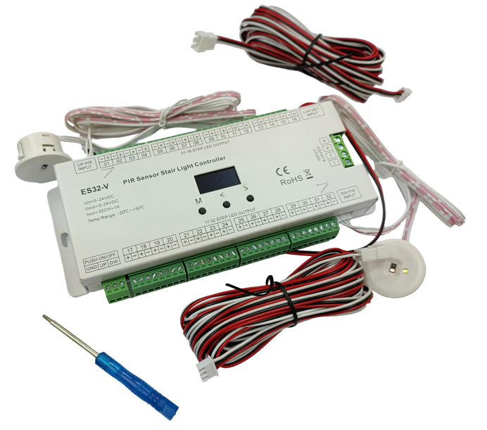 Контроллер LED LEDUA ES32-V лестничного освещения с датчиком Laser Sensor Head EL-C (17510)